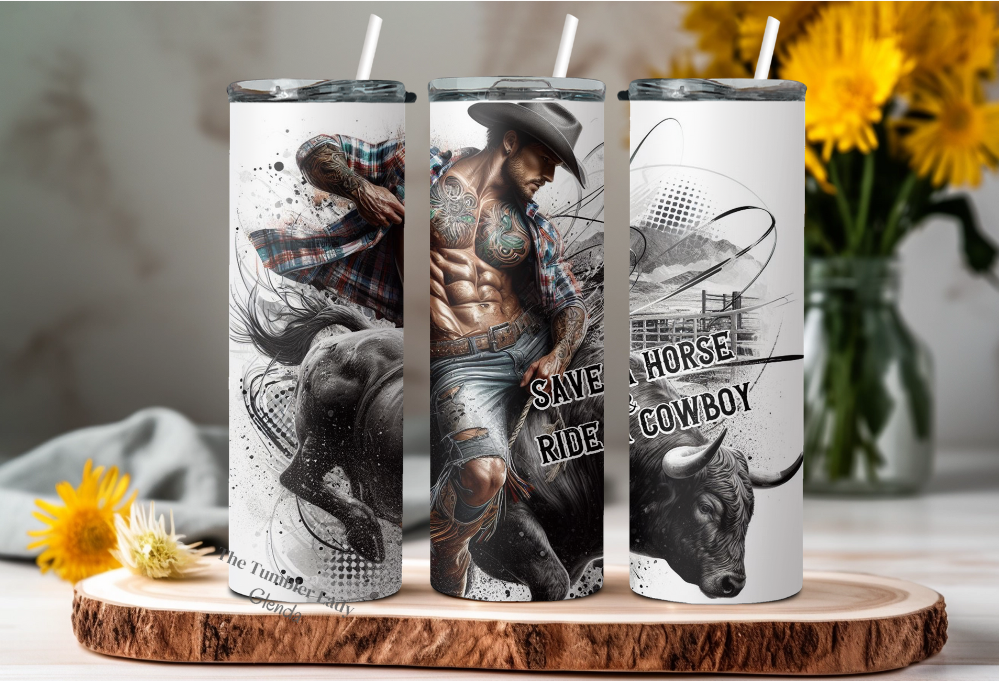 20oz Sexy Man Riding A Bull