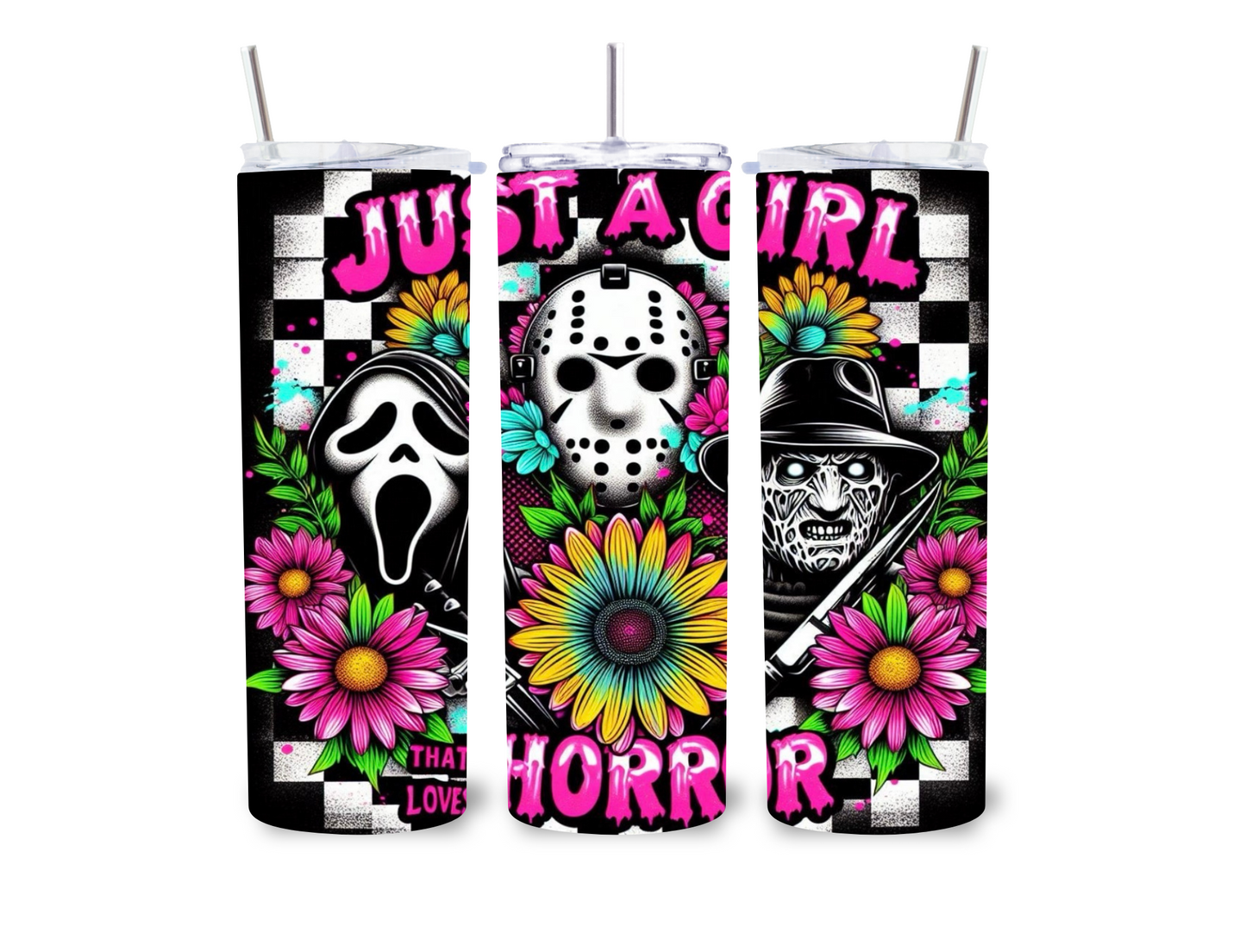 20oz Just A Girl That Loves Horror Tumbler