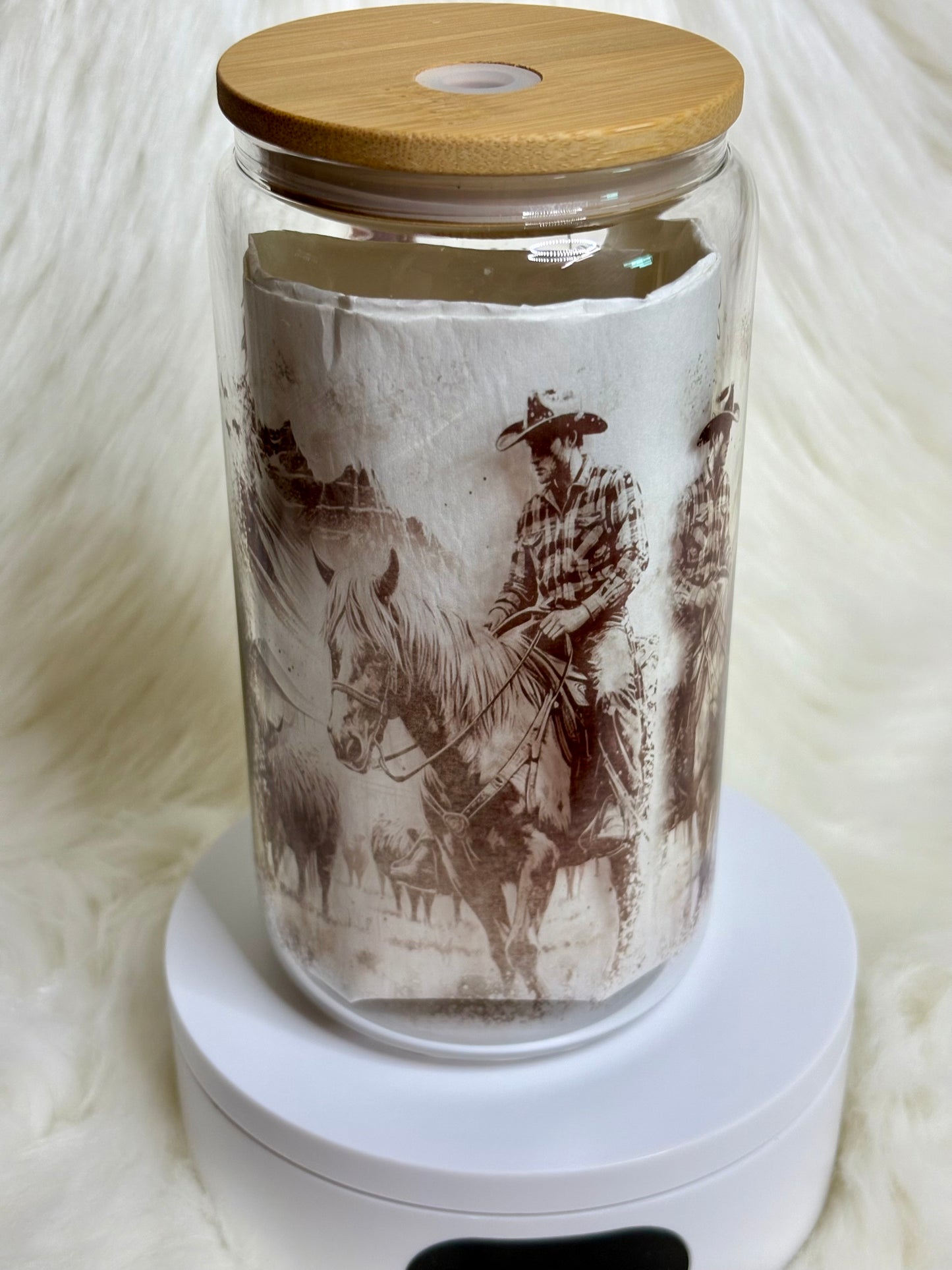 16oz Save A Horse Ride A Cowboy Glass Can