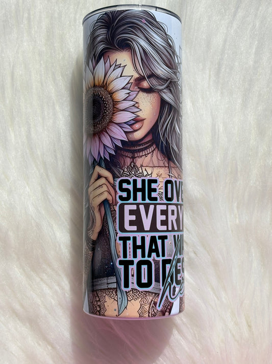 20oz She Overcame Everything Inspirational Tumbler