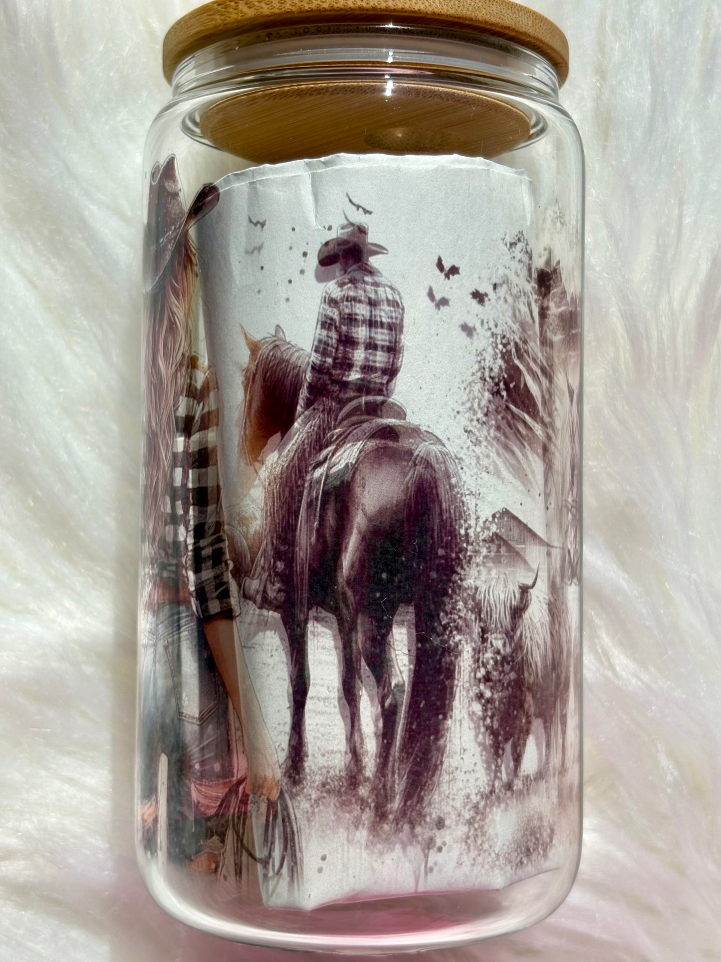 16oz Save A Horse Ride A Cowboy Glass Can