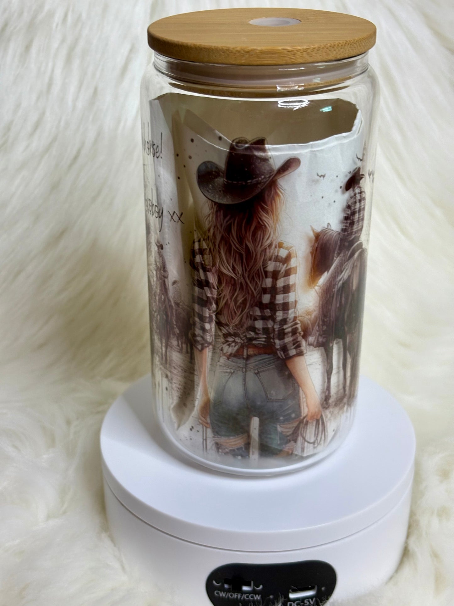 16oz Save A Horse Ride A Cowboy Glass Can