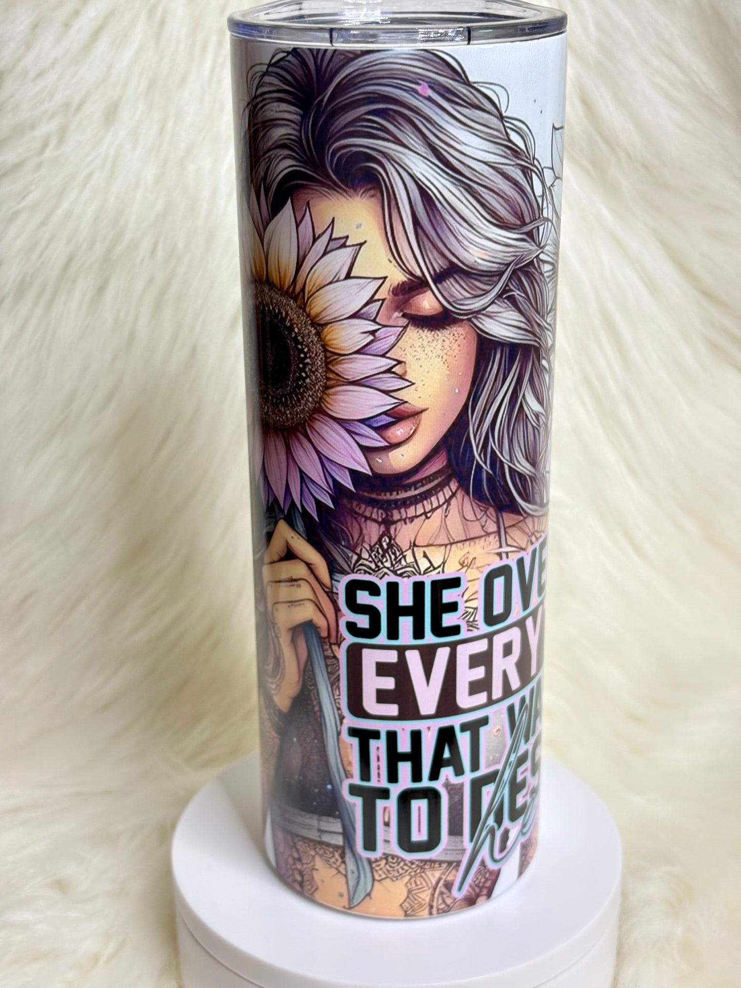 20oz She Overcame Everything Inspirational Tumbler