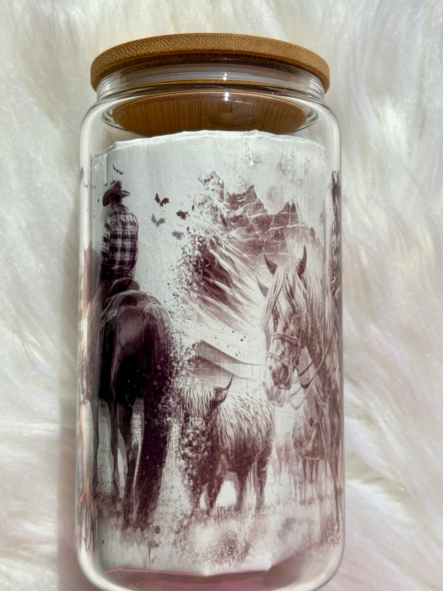 16oz Save A Horse Ride A Cowboy Glass Can