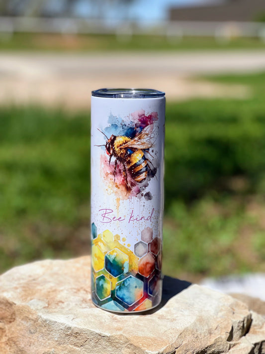 20oz Inspirational Vibrant Bee Tumbler