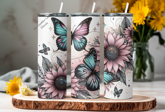 20oz Butterfly Floral Tumbler