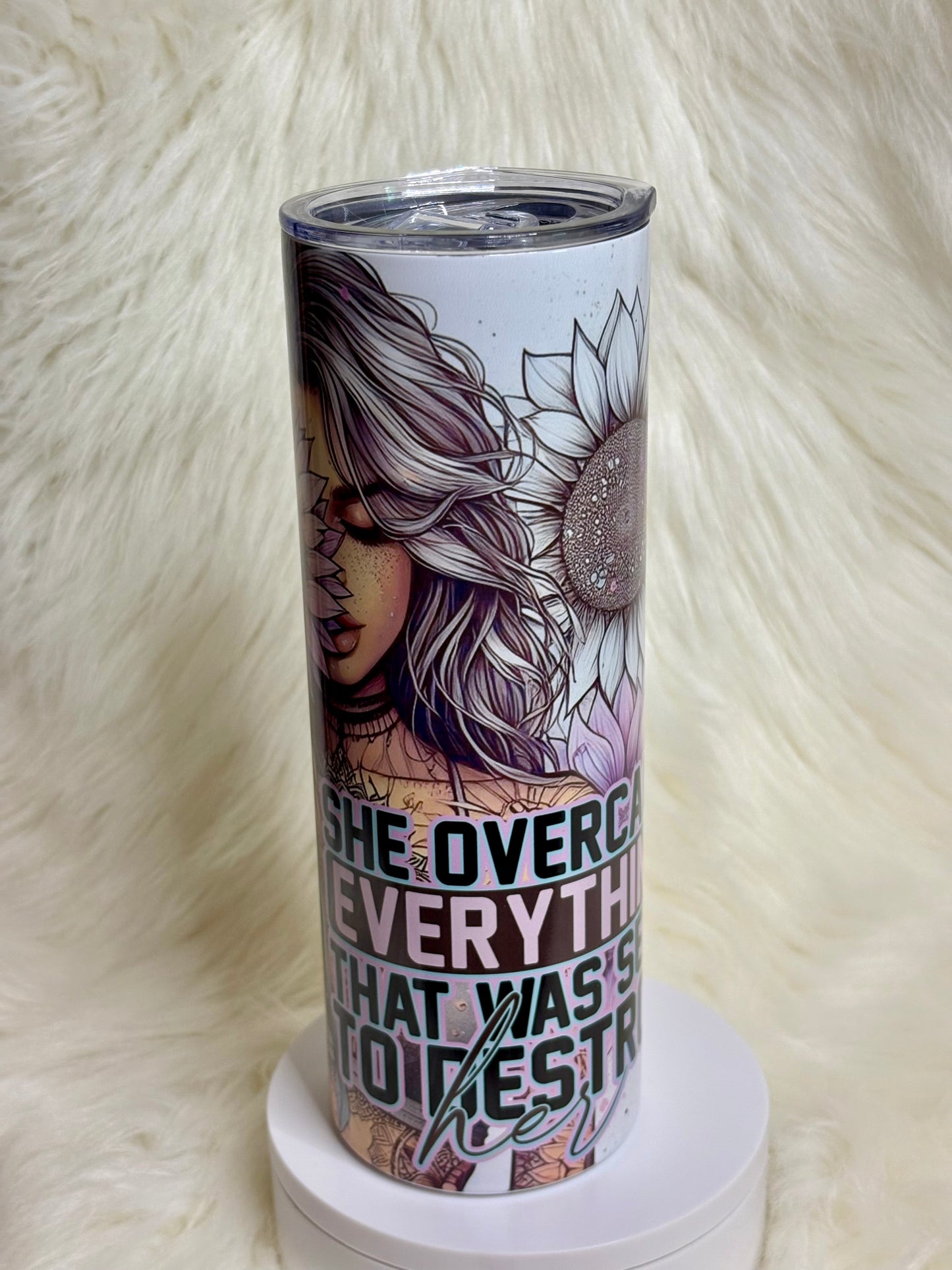 20oz She Overcame Everything Inspirational Tumbler