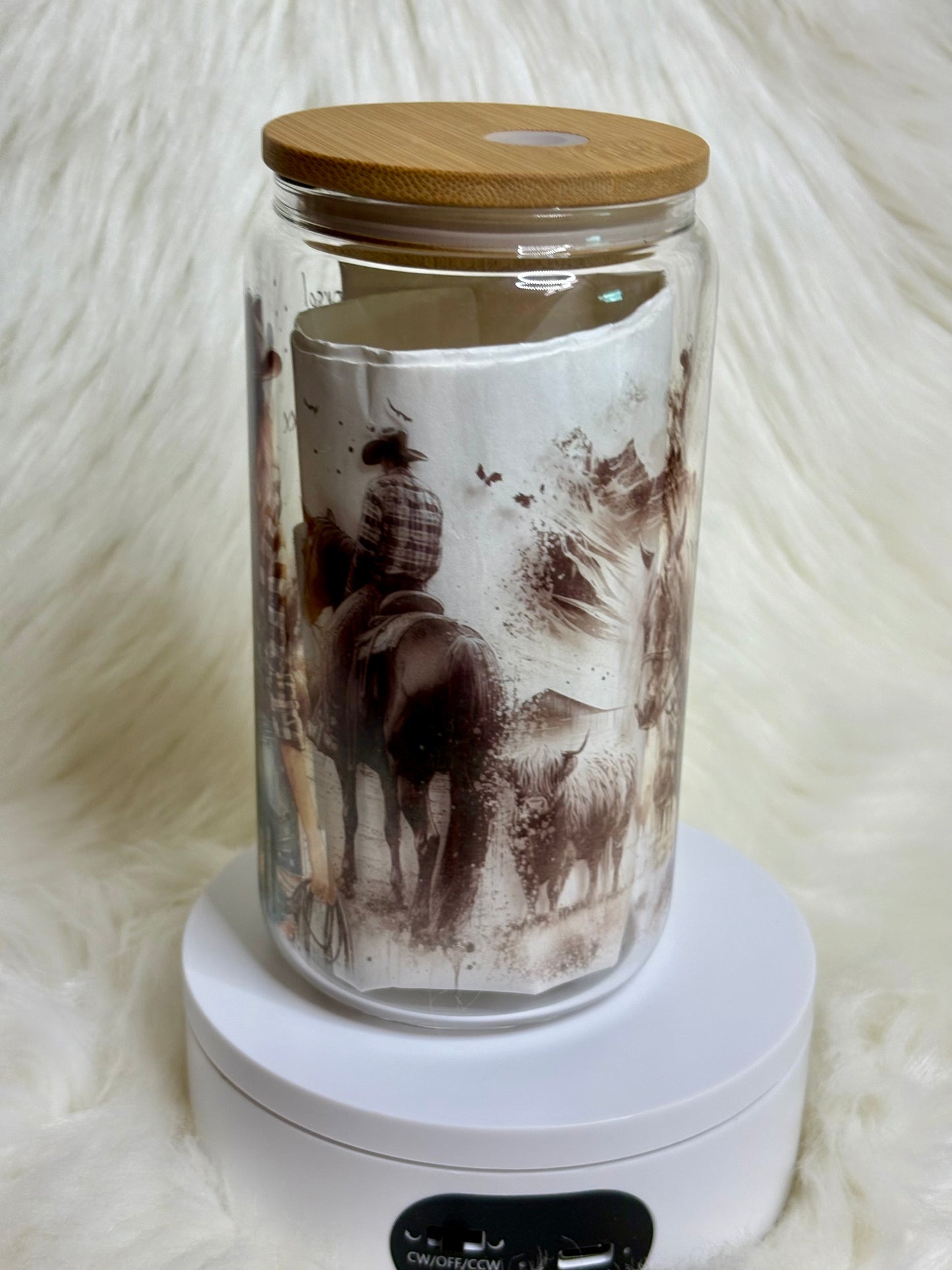 16oz Save A Horse Ride A Cowboy Glass Can