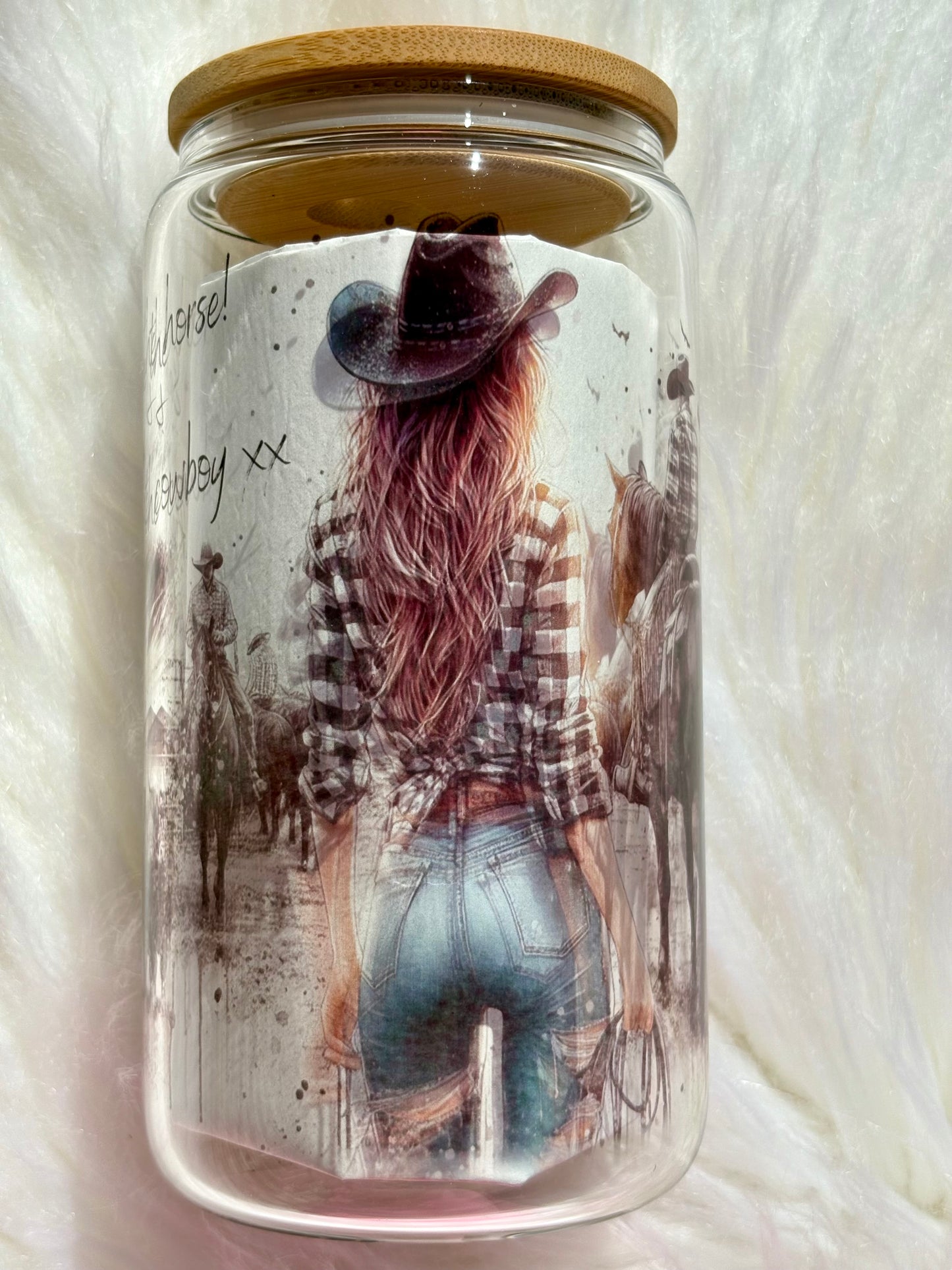 16oz Save A Horse Ride A Cowboy Glass Can