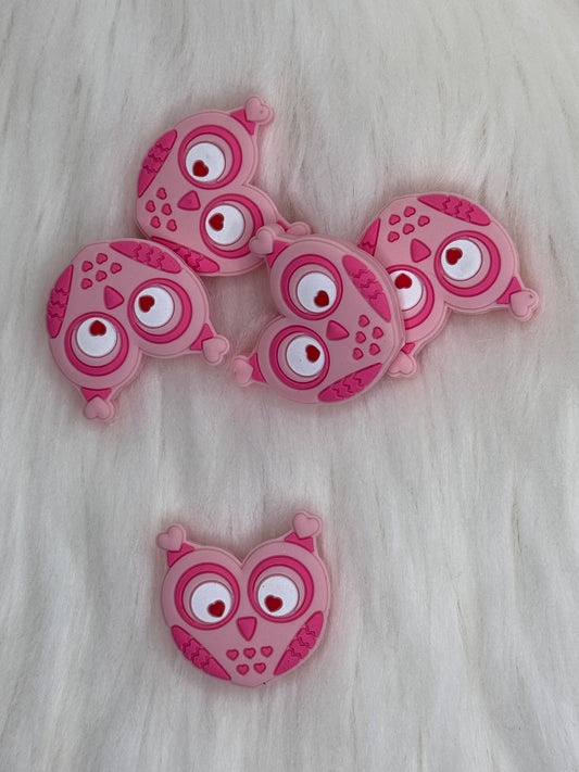 Pink Owl Focal Bead