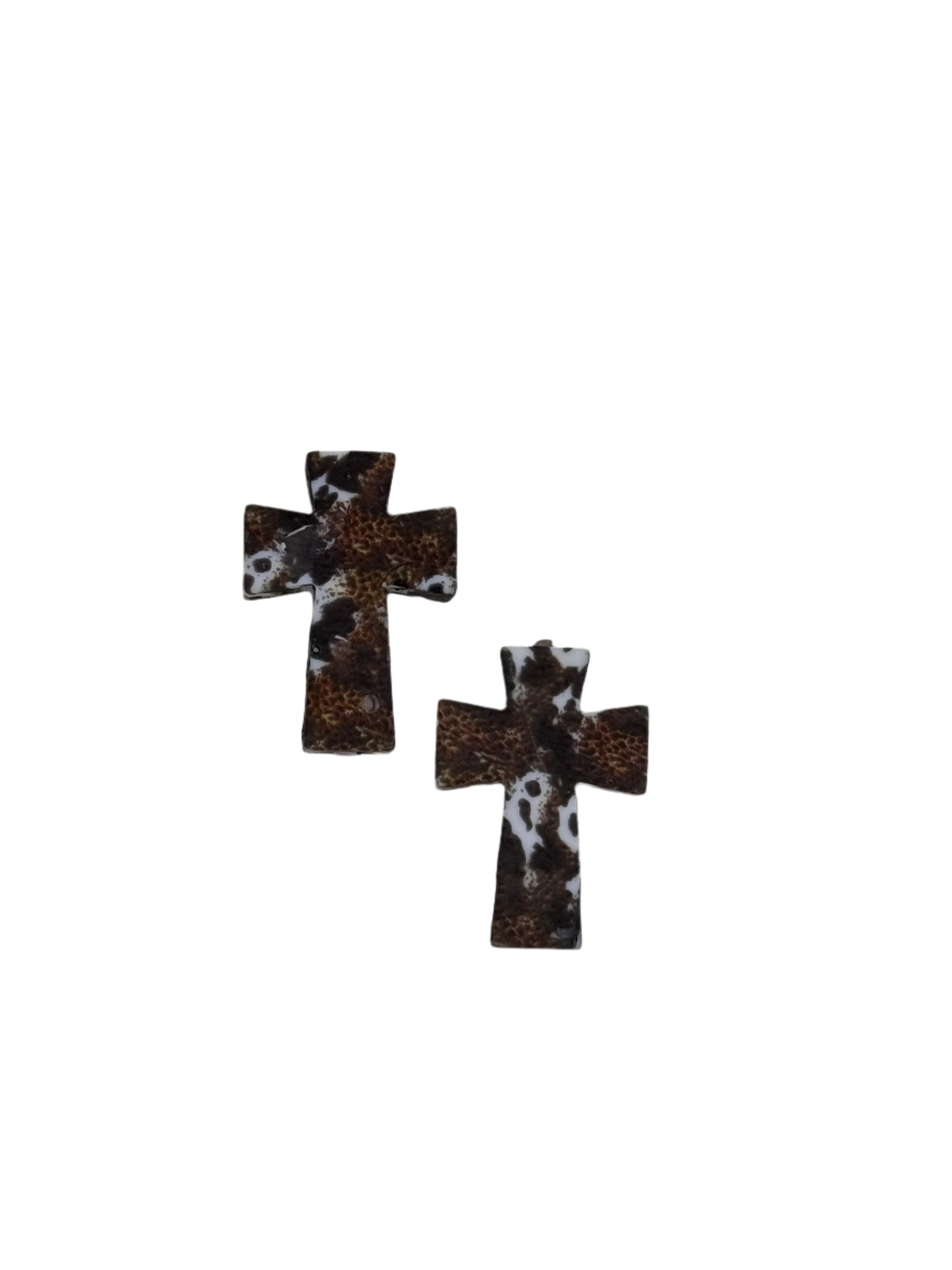 Western Cowhide Cross Focal Bead