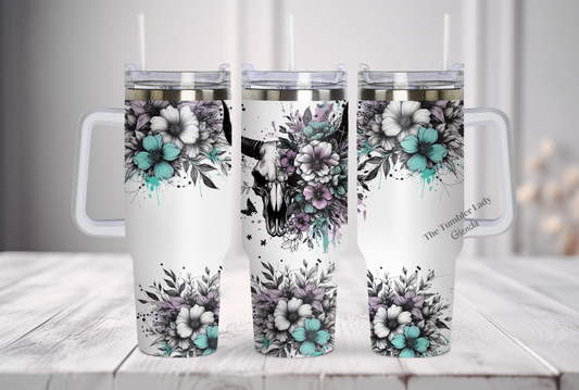 40oz Longhorn Floral