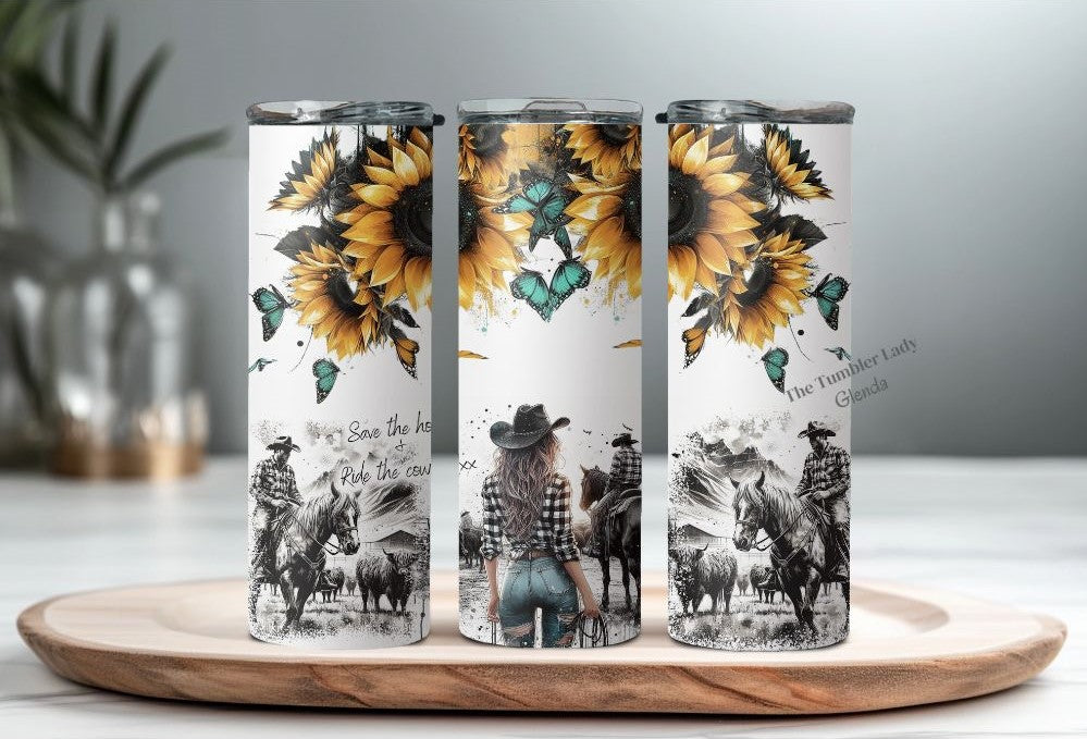 20oz Save The Horse Ride A Cowboy Western Tumbler