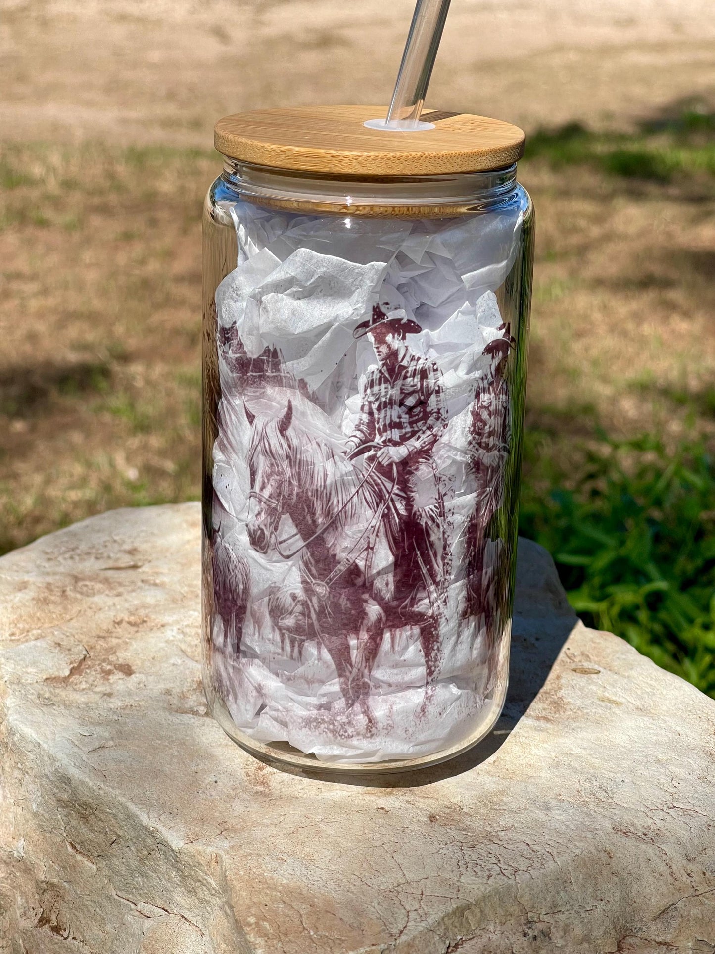 16oz Save A Horse Ride A Cowboy Glass Can