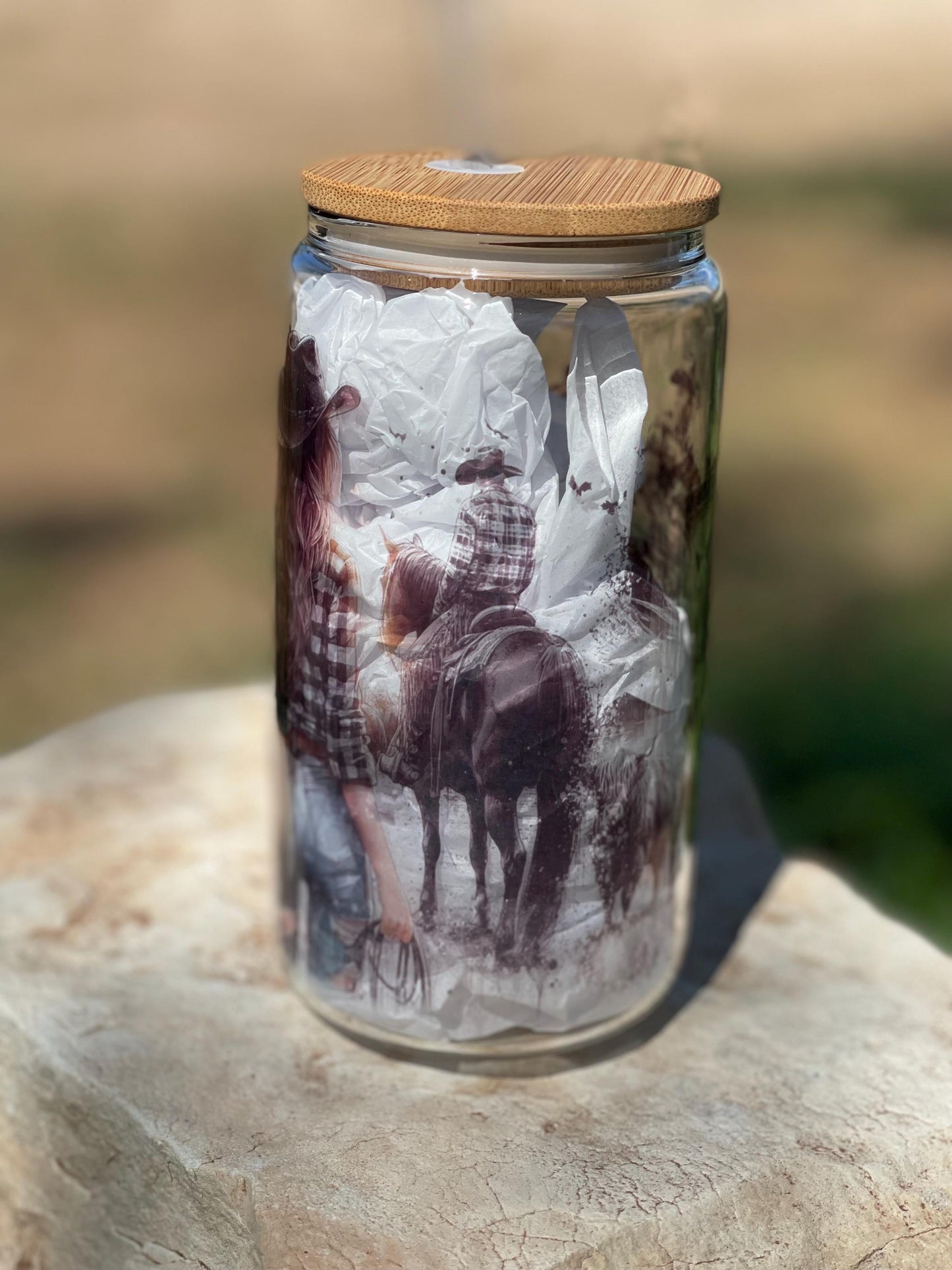 16oz Save A Horse Ride A Cowboy Glass Can